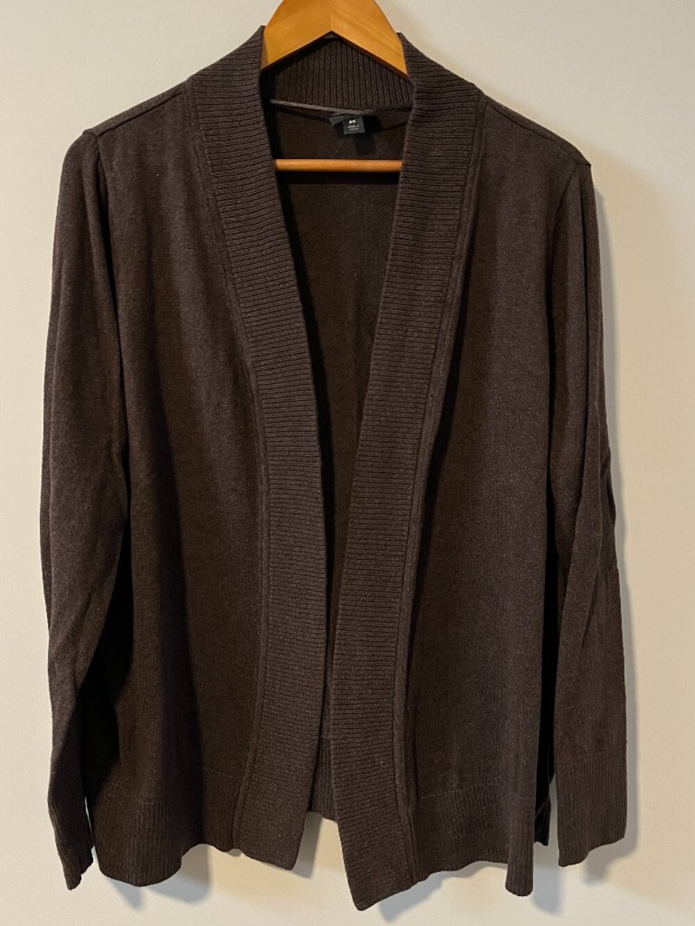 Worthington Woman Brown Cardigan Open Front Mid Length Size 2XL Cotton Blend